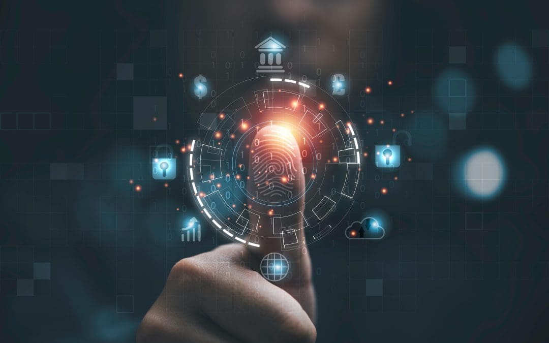 A digital thumbprint scan unlocking security data